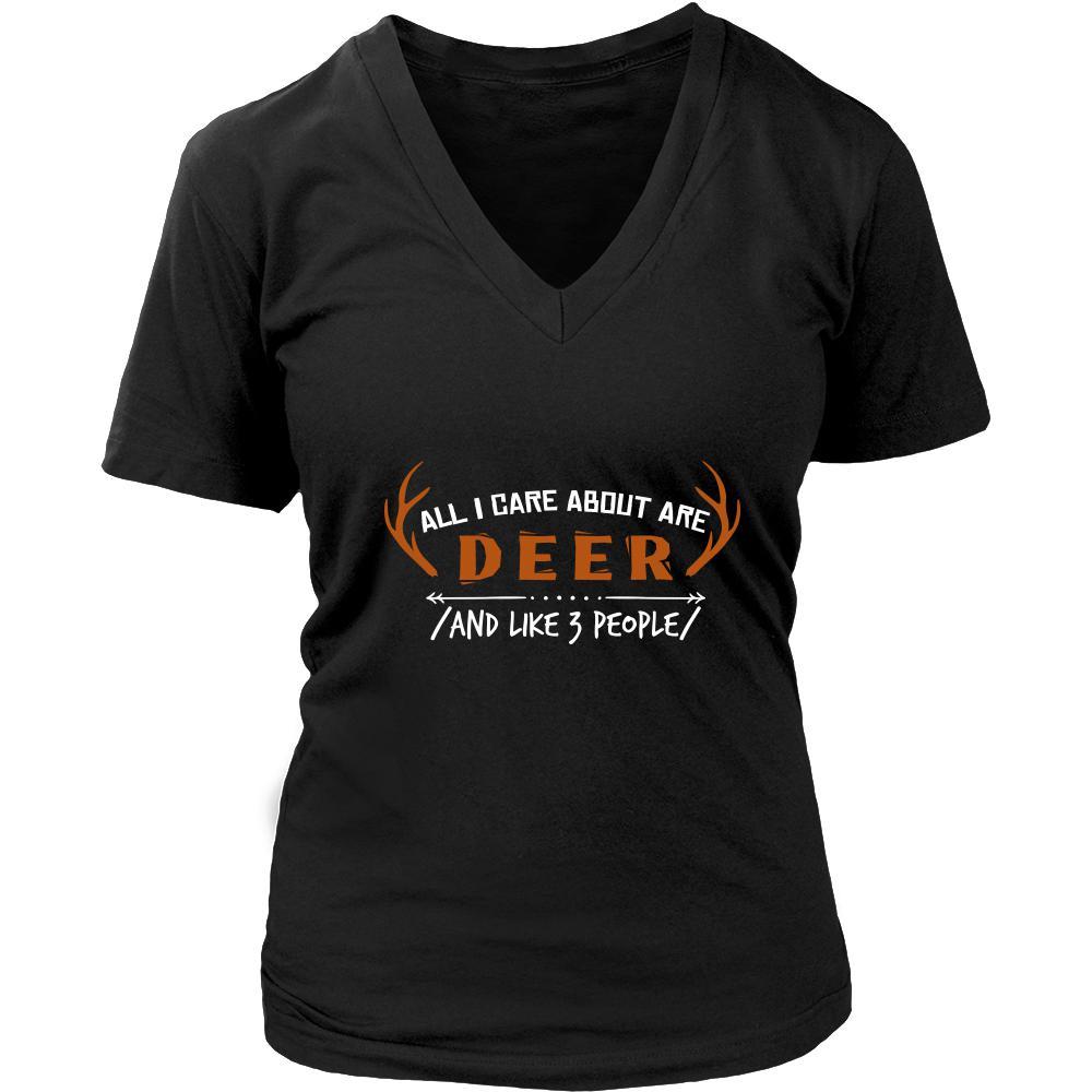 Deer Shirt - All I Care About - Animal Lover Gift-T-shirt-Teelime | shirts-hoodies-mugs