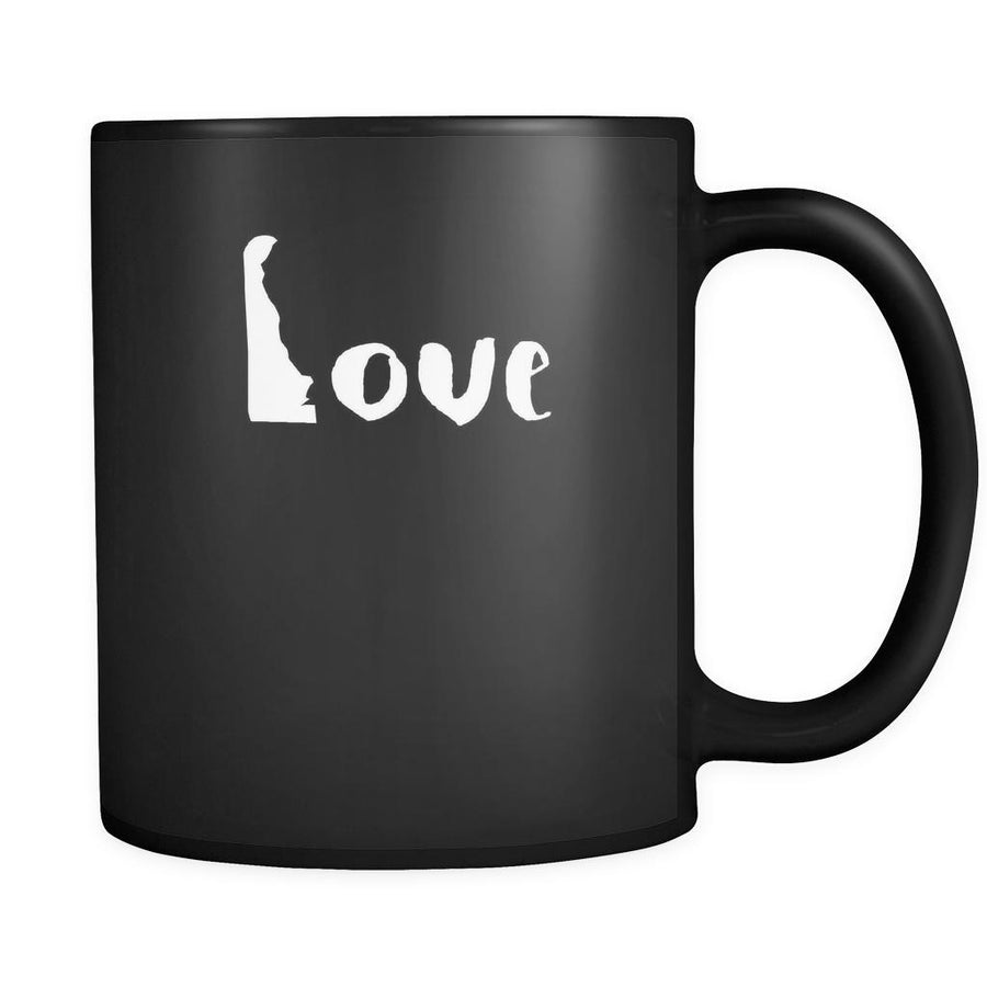 Delaware Love Delaware 11oz Black Mug-Drinkware-Teelime | shirts-hoodies-mugs