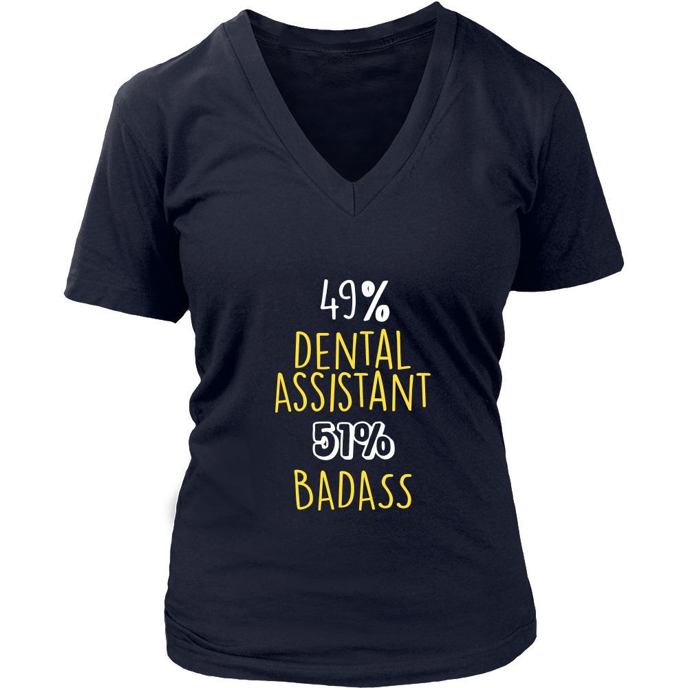 Dental Assistant Shirt - 49% Dental Assistant 51% Badass Profession-T-shirt-Teelime | shirts-hoodies-mugs