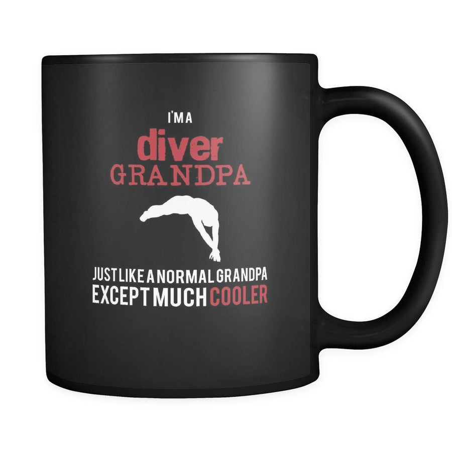Diving I'm a diver grandpa just like a normal grandpa except much cooler 11oz Black Mug-Drinkware-Teelime | shirts-hoodies-mugs
