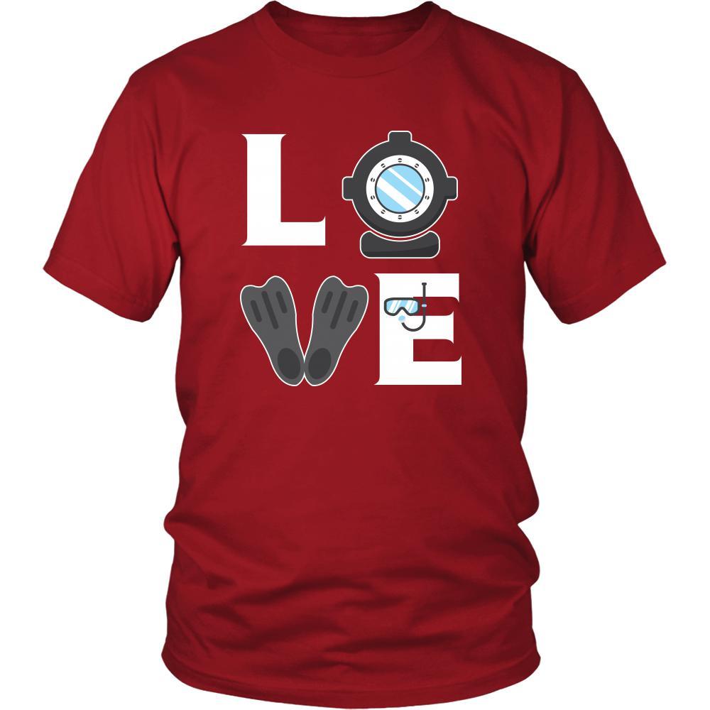 Diving - LOVE Diving - Dive Hobby Shirt-T-shirt-Teelime | shirts-hoodies-mugs
