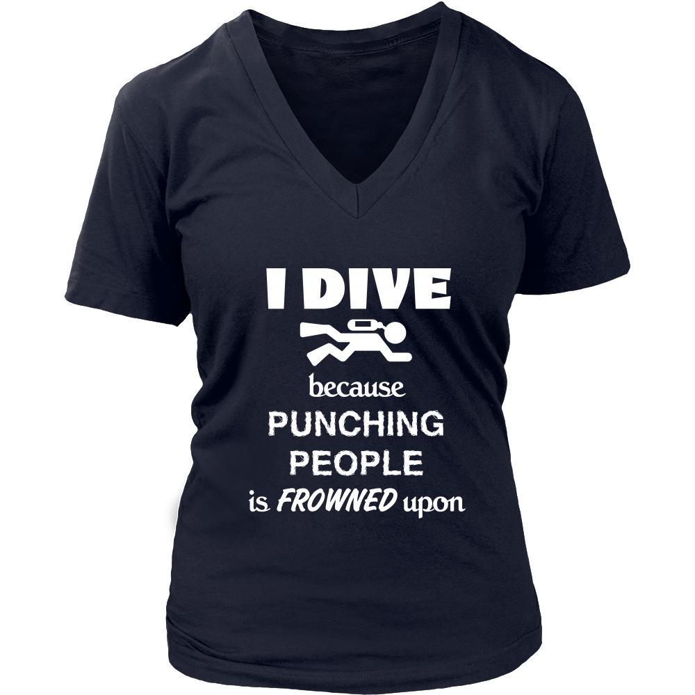 Diving / Scuba Diving - I dive Because punching people is frowned upon - Water Hobby Shirt-T-shirt-Teelime | shirts-hoodies-mugs