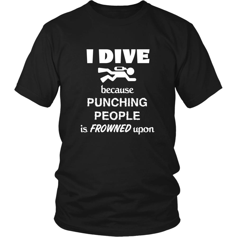 Diving / Scuba Diving - I dive Because punching people is frowned upon - Water Hobby Shirt-T-shirt-Teelime | shirts-hoodies-mugs
