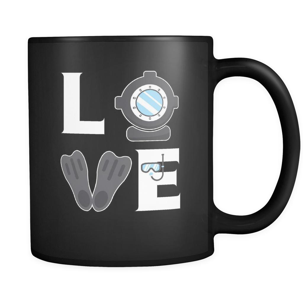 Diving / Scuba Diving - LOVE Diving / Scuba Diving - 11oz Black Mug-Drinkware-Teelime | shirts-hoodies-mugs
