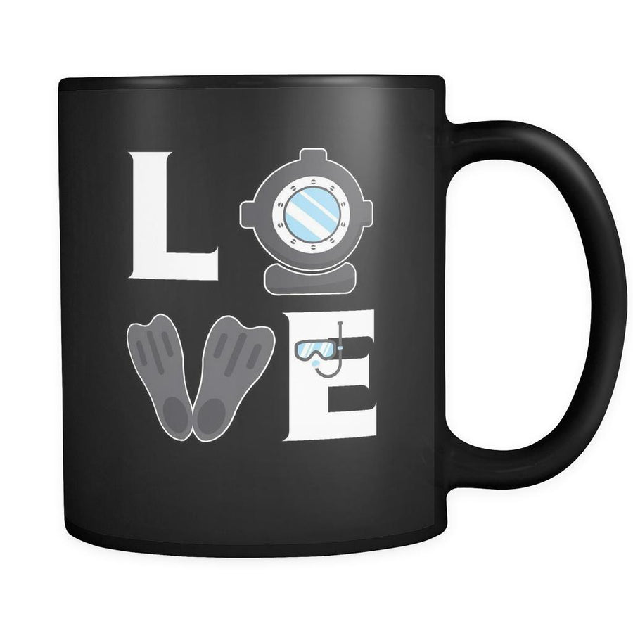 Diving / Scuba Diving - LOVE Diving / Scuba Diving - 11oz Black Mug-Drinkware-Teelime | shirts-hoodies-mugs