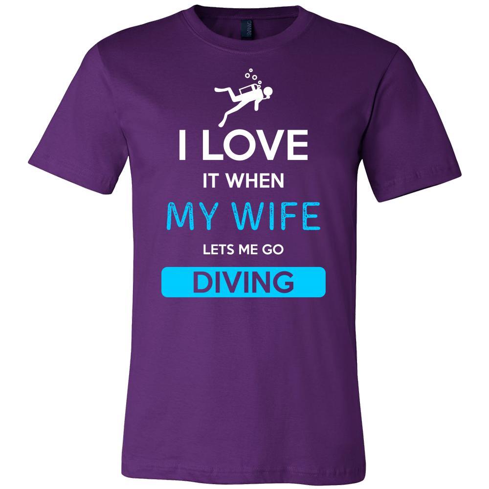 Diving Shirt - I love it when my wife lets me go Diving - Hobby Gift-T-shirt-Teelime | shirts-hoodies-mugs