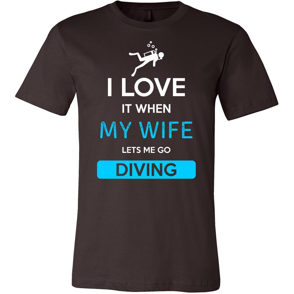 Diving Shirt - I love it when my wife lets me go Diving - Hobby Gift-T-shirt-Teelime | shirts-hoodies-mugs