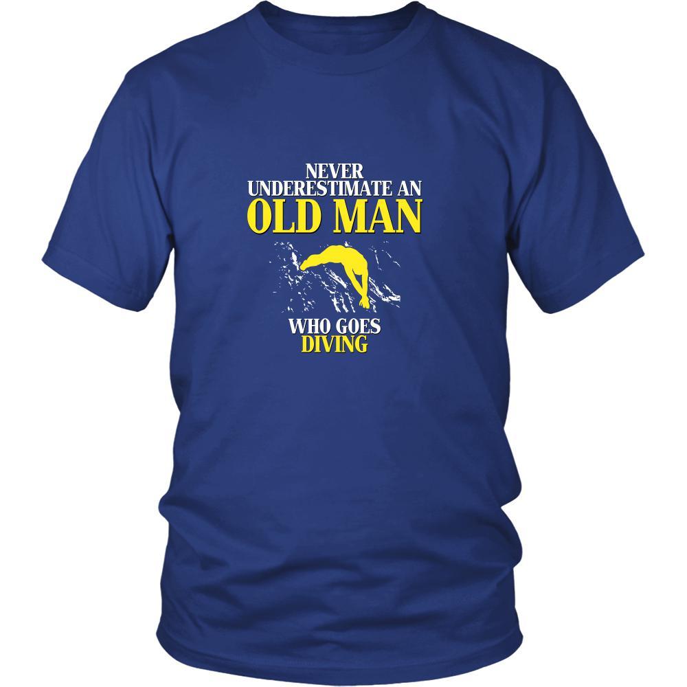 Diving Shirt - Never underestimate an old man who goes diving Grandfather Hobby Gift-T-shirt-Teelime | shirts-hoodies-mugs