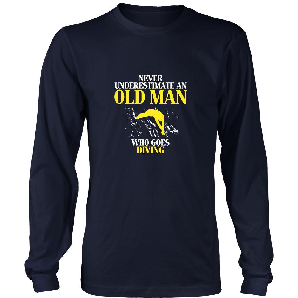 Diving Shirt - Never underestimate an old man who goes diving Grandfather Hobby Gift-T-shirt-Teelime | shirts-hoodies-mugs