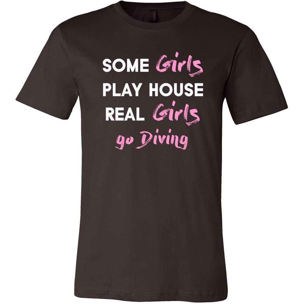 Diving Shirt - Some girls play house real girls go Diving- Hobby Lady-T-shirt-Teelime | shirts-hoodies-mugs