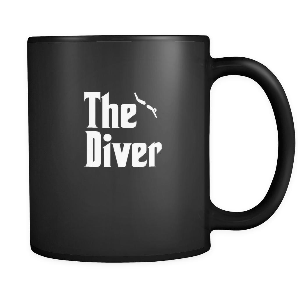 Diving The Diver 11oz Black Mug-Drinkware-Teelime | shirts-hoodies-mugs