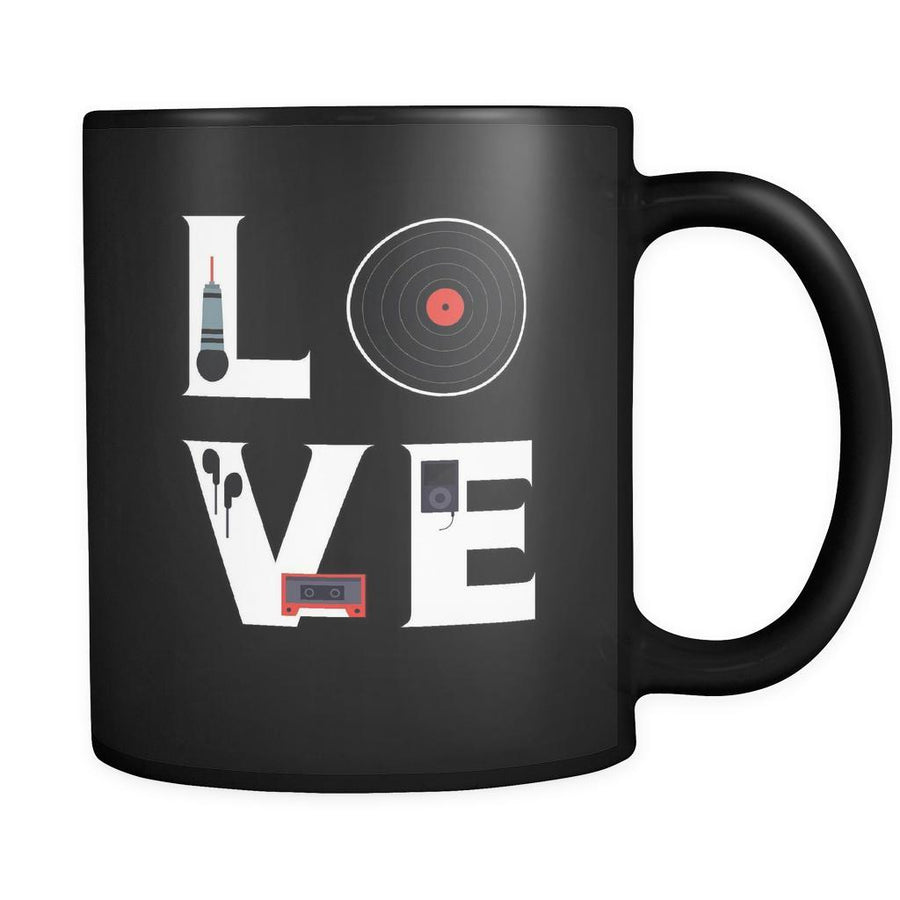 DJ / Singer / Beatboxing - LOVE DJ / Singer / Beatboxing - 11oz Black Mug-Drinkware-Teelime | shirts-hoodies-mugs