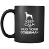 Doberman Keep Calm and Hug Your Doberman 11oz Black Mug-Drinkware-Teelime | shirts-hoodies-mugs