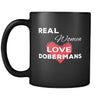 Doberman Real Women Love Dobermans 11oz Black Mug-Drinkware-Teelime | shirts-hoodies-mugs