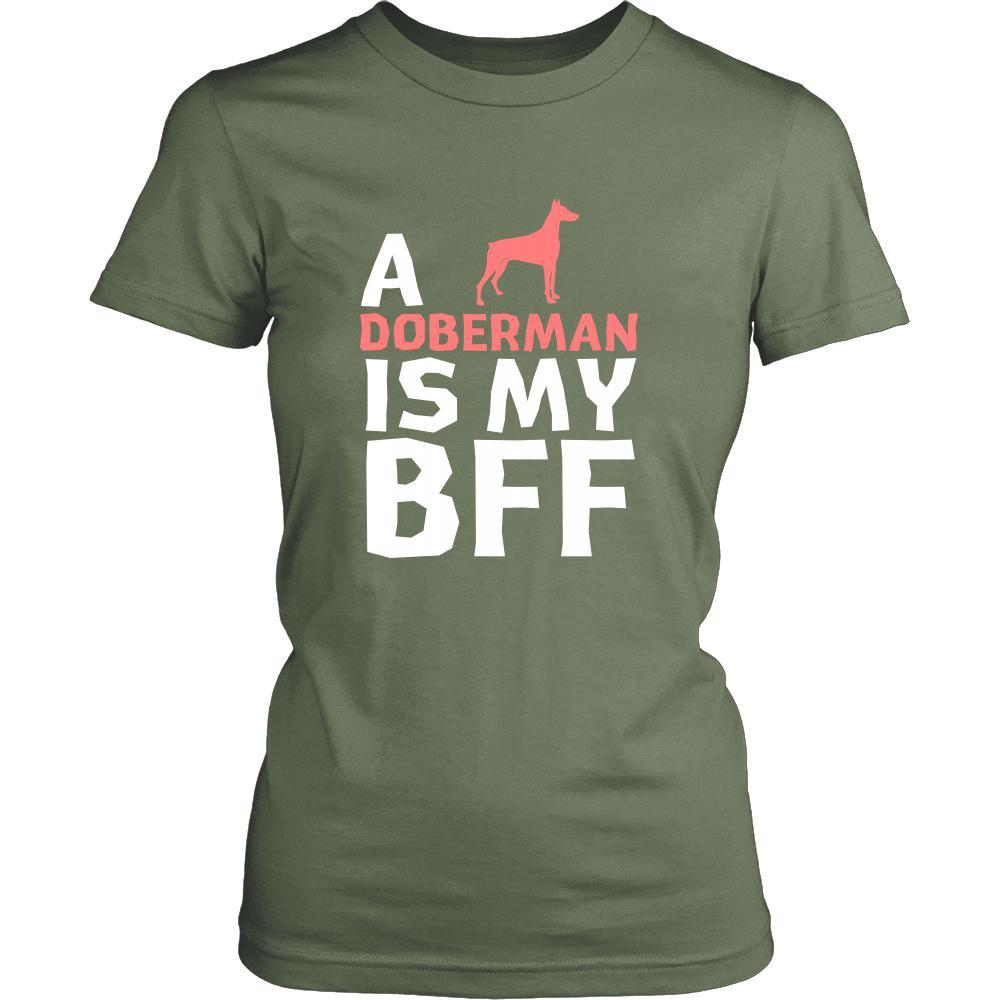 Doberman Shirt - a Doberman is my bff- Dog Lover Gift-T-shirt-Teelime | shirts-hoodies-mugs