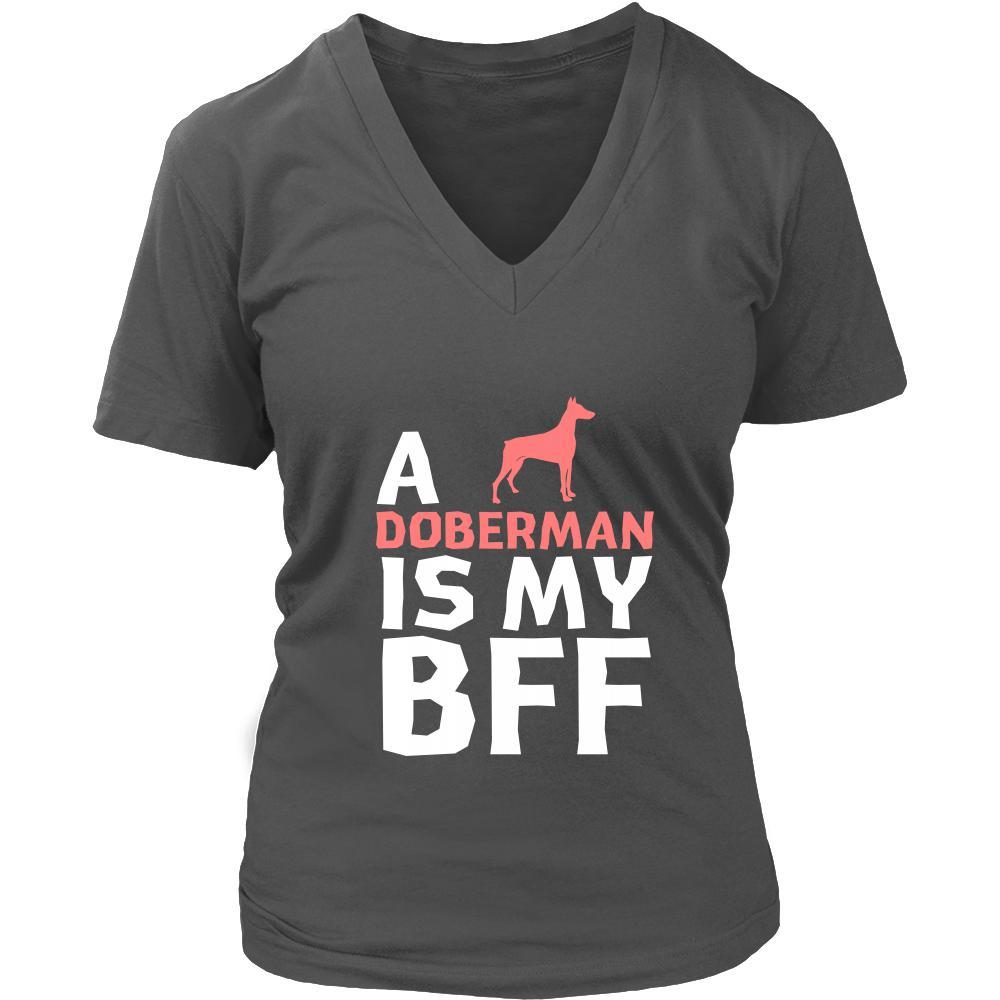 Doberman Shirt - a Doberman is my bff- Dog Lover Gift-T-shirt-Teelime | shirts-hoodies-mugs