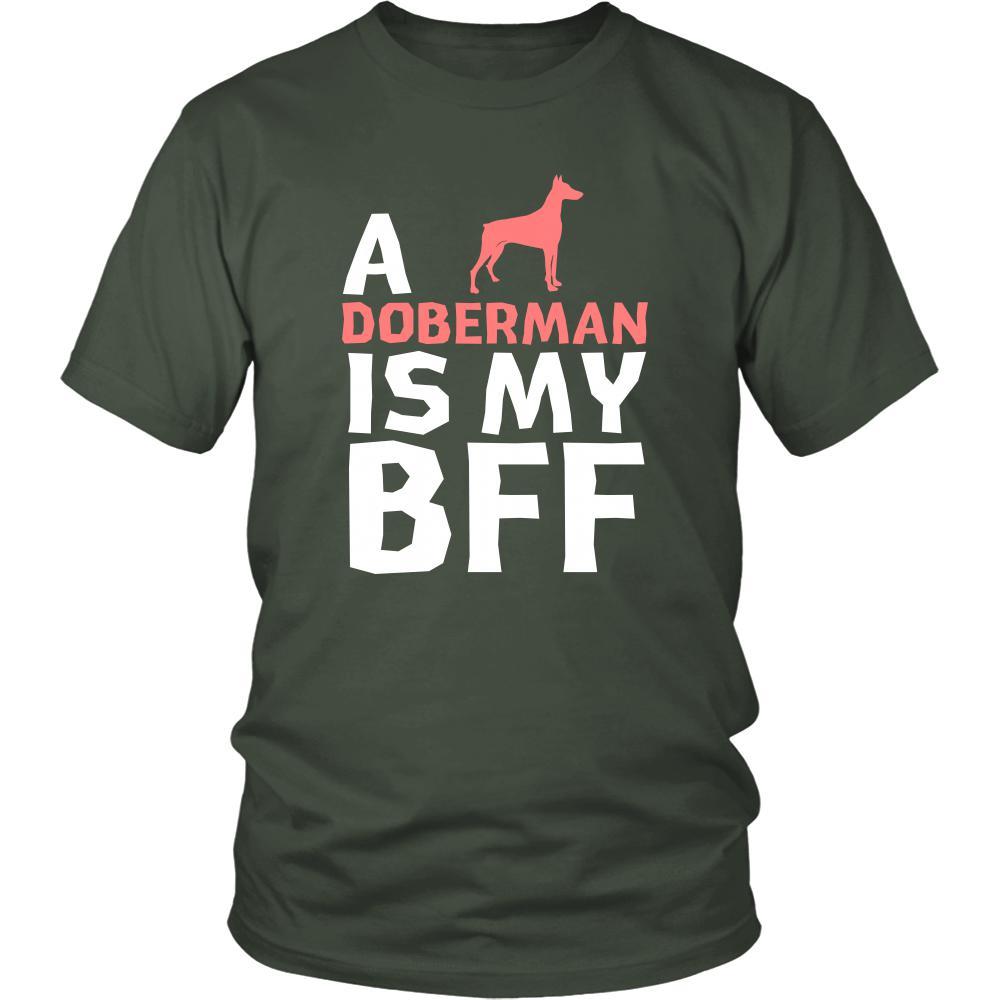 Doberman Shirt - a Doberman is my bff- Dog Lover Gift-T-shirt-Teelime | shirts-hoodies-mugs