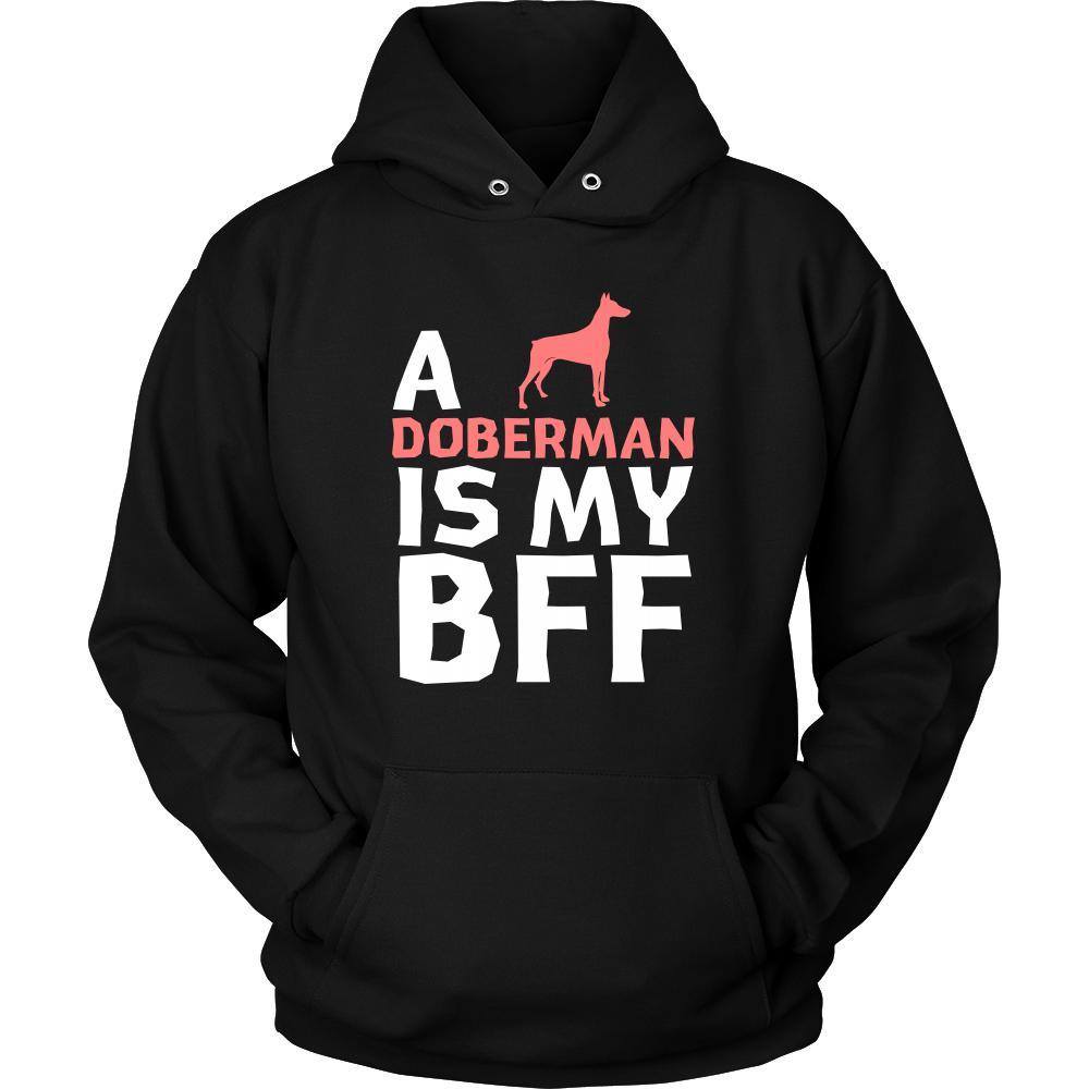 Doberman Shirt - a Doberman is my bff- Dog Lover Gift-T-shirt-Teelime | shirts-hoodies-mugs