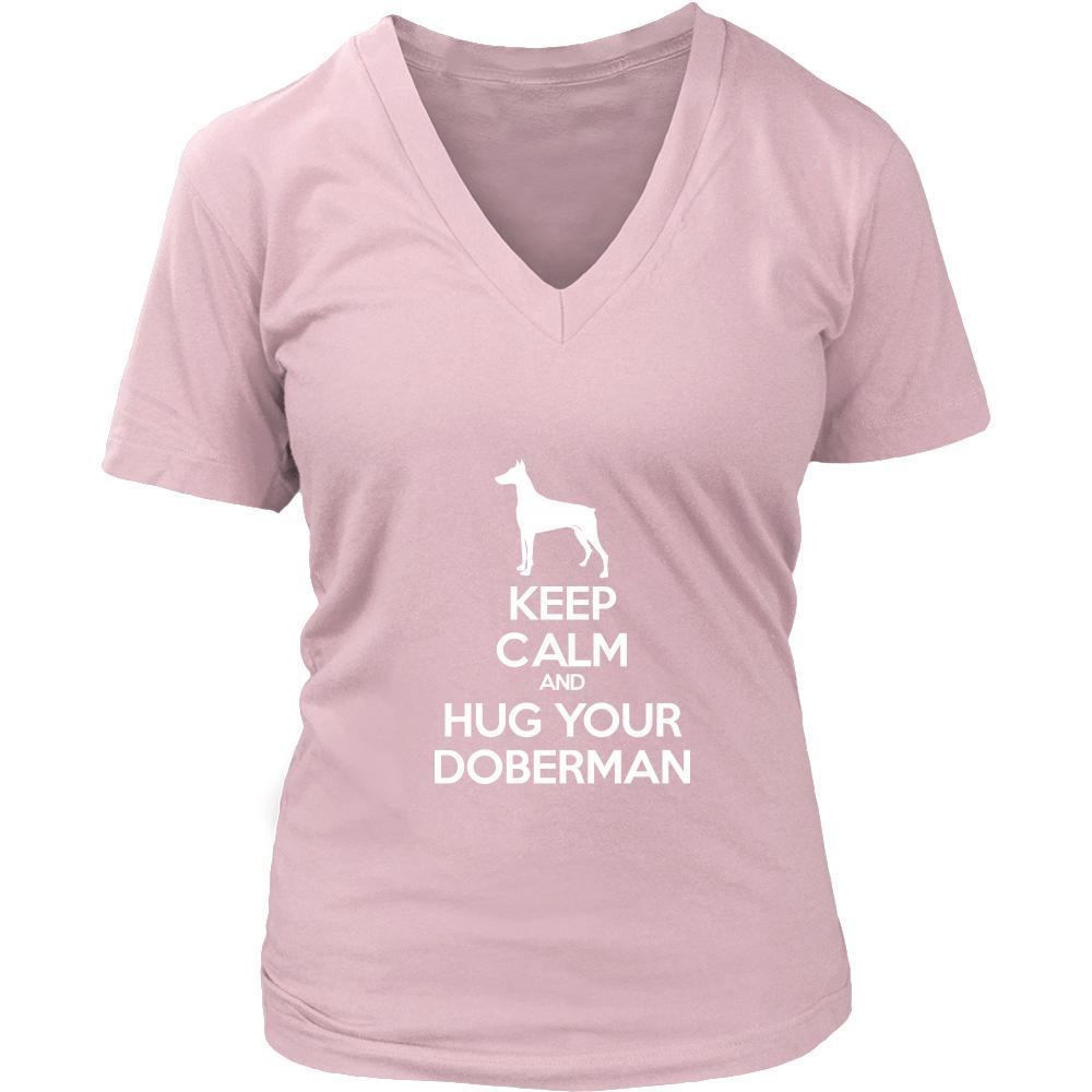 Doberman Shirt - Keep Calm and Hug Your Doberman- Dog Lover Gift-T-shirt-Teelime | shirts-hoodies-mugs