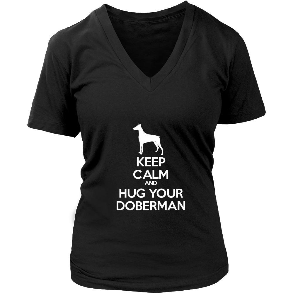 Doberman Shirt - Keep Calm and Hug Your Doberman- Dog Lover Gift-T-shirt-Teelime | shirts-hoodies-mugs