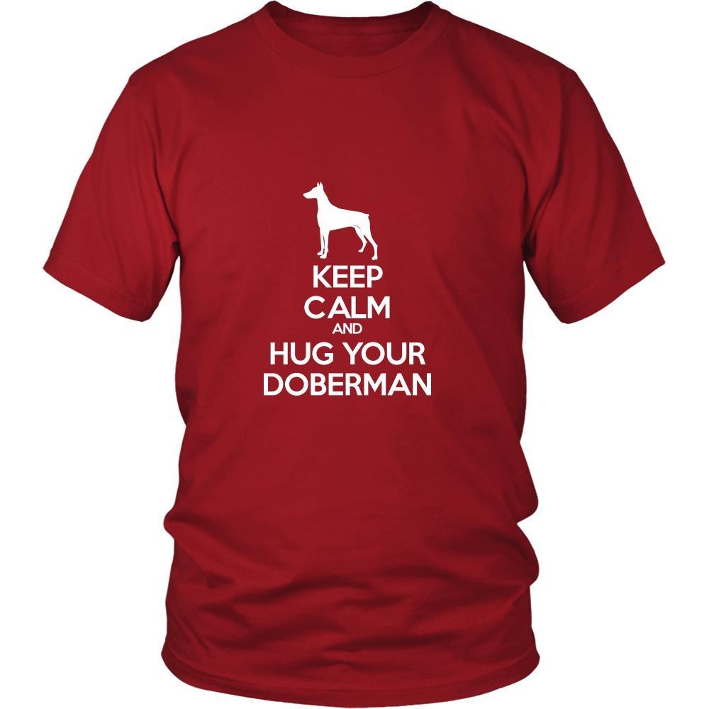 Doberman Shirt - Keep Calm and Hug Your Doberman- Dog Lover Gift-T-shirt-Teelime | shirts-hoodies-mugs