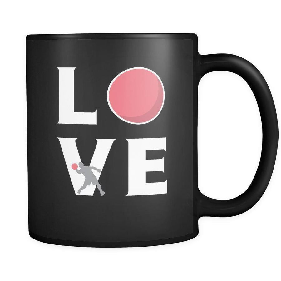 Dodgeball - LOVE Dodgeball - 11oz Black Mug-Drinkware-Teelime | shirts-hoodies-mugs