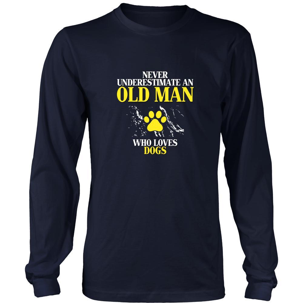 Dog Shirt - Never underestimate an old man who loves dogs Grandfather Pets Gift-T-shirt-Teelime | shirts-hoodies-mugs