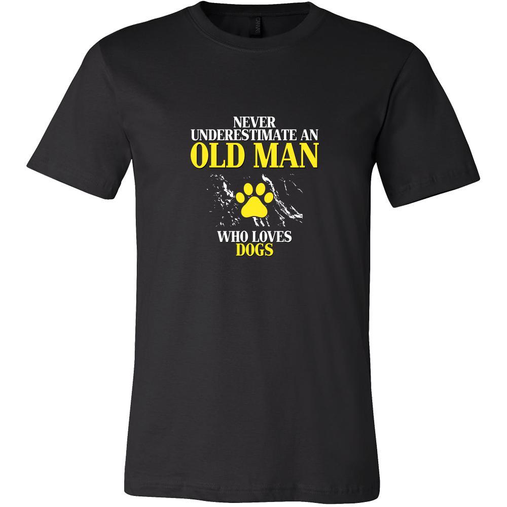 Dog Shirt - Never underestimate an old man who loves dogs Grandfather Pets Gift-T-shirt-Teelime | shirts-hoodies-mugs