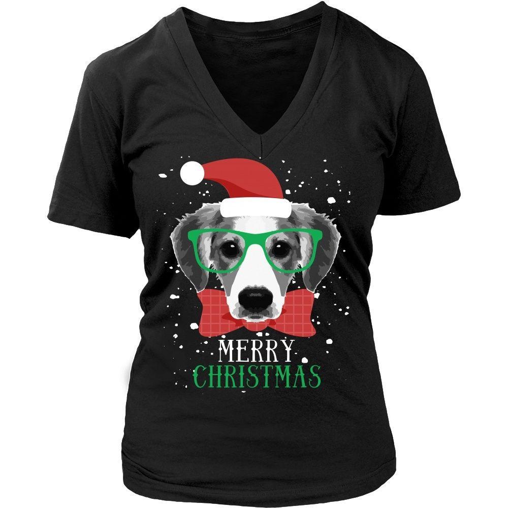 Dog T Shirt- Merry Christmas-T-shirt-Teelime | shirts-hoodies-mugs