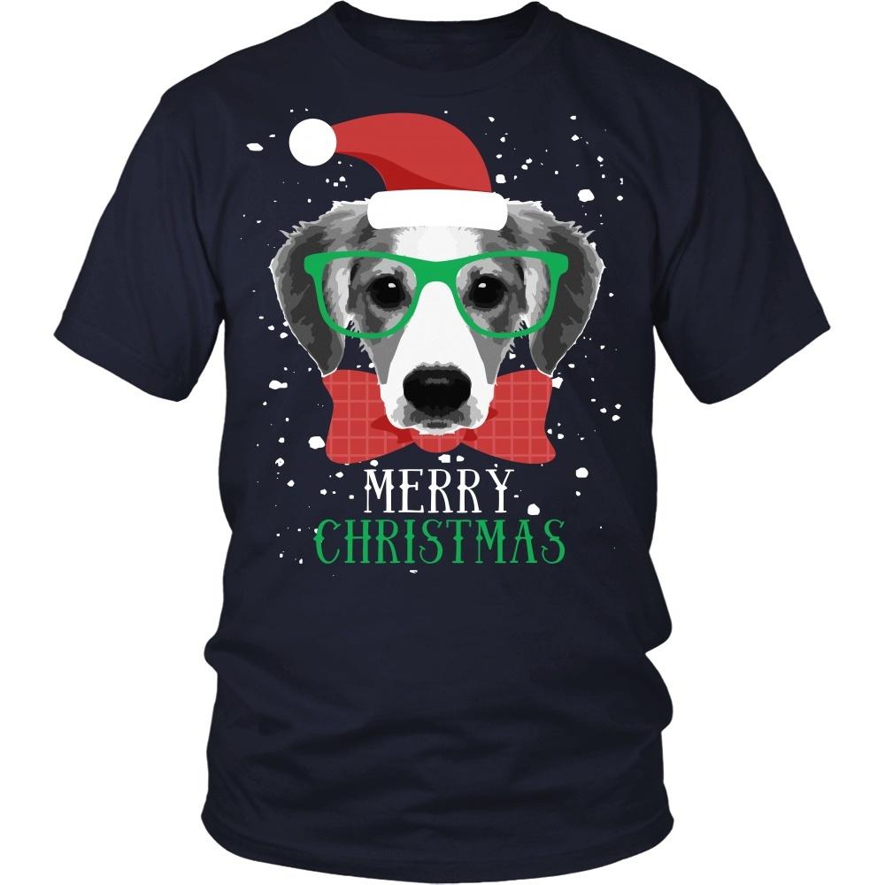 Dog T Shirt- Merry Christmas-T-shirt-Teelime | shirts-hoodies-mugs