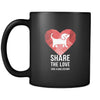 Dogs Share the love save a shelter dog 11oz Black Mug-Drinkware-Teelime | shirts-hoodies-mugs