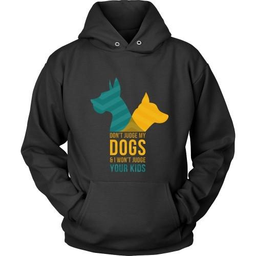 Dogs T Shirt - Don't judge my Dogs & I won't judge your kids-T-shirt-Teelime | shirts-hoodies-mugs