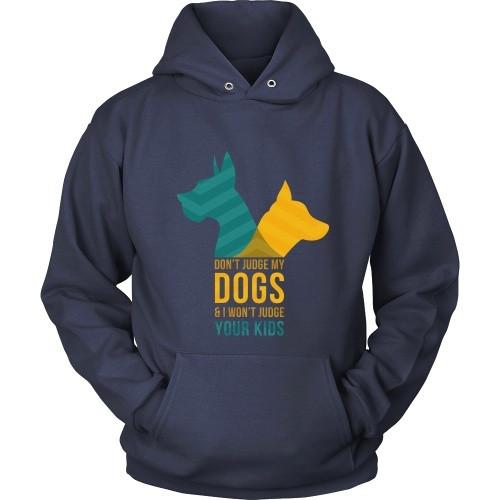 Dogs T Shirt - Don't judge my Dogs & I won't judge your kids-T-shirt-Teelime | shirts-hoodies-mugs