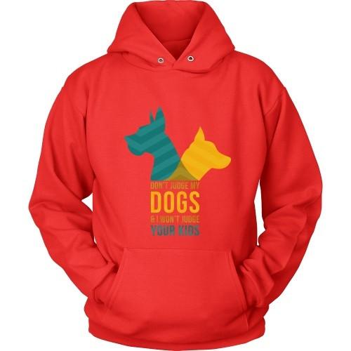 Dogs T Shirt - Don't judge my Dogs & I won't judge your kids-T-shirt-Teelime | shirts-hoodies-mugs