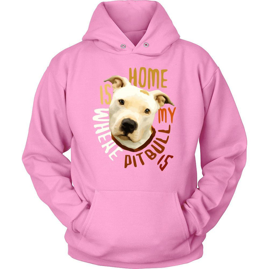 Dogs T Shirt - Home is where my Pitbull is - Girl Colors-T-shirt-Teelime | shirts-hoodies-mugs