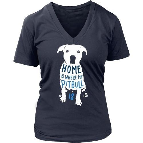 Dogs T Shirt - Home is where my Pitbull is-T-shirt-Teelime | shirts-hoodies-mugs