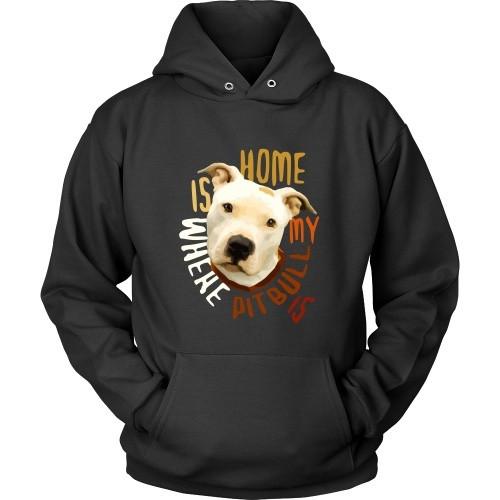 Dogs T Shirt - Home is where my Pitbull is-T-shirt-Teelime | shirts-hoodies-mugs
