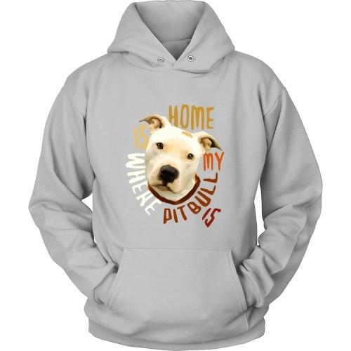 Dogs T Shirt - Home is where my Pitbull is-T-shirt-Teelime | shirts-hoodies-mugs