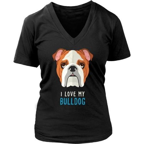 Dogs T Shirt - I love my Bulldog-T-shirt-Teelime | shirts-hoodies-mugs