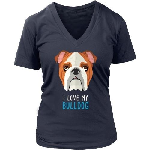Dogs T Shirt - I love my Bulldog-T-shirt-Teelime | shirts-hoodies-mugs