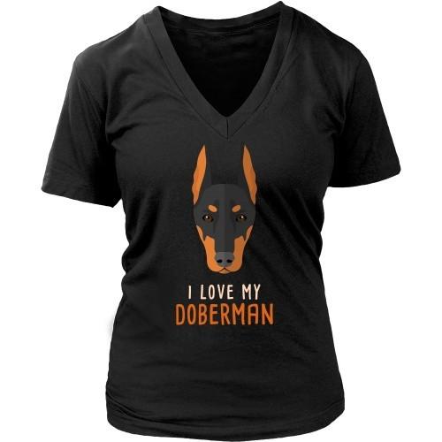 Dogs T Shirt - I love my Doberman-T-shirt-Teelime | shirts-hoodies-mugs