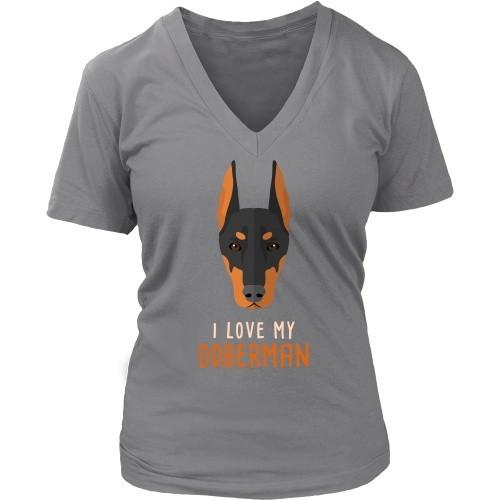 Dogs T Shirt - I love my Doberman-T-shirt-Teelime | shirts-hoodies-mugs