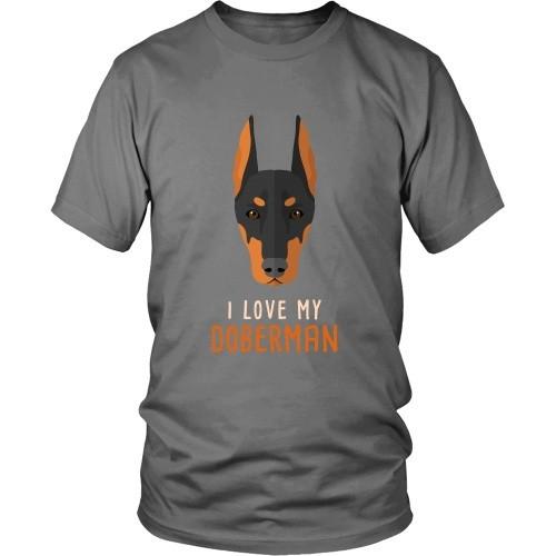 Dogs T Shirt - I love my Doberman-T-shirt-Teelime | shirts-hoodies-mugs
