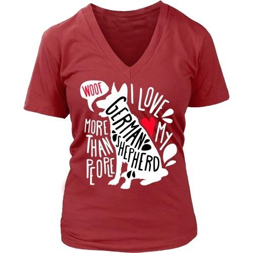 Dogs T Shirt - I love my German Shepherd more than people-T-shirt-Teelime | shirts-hoodies-mugs