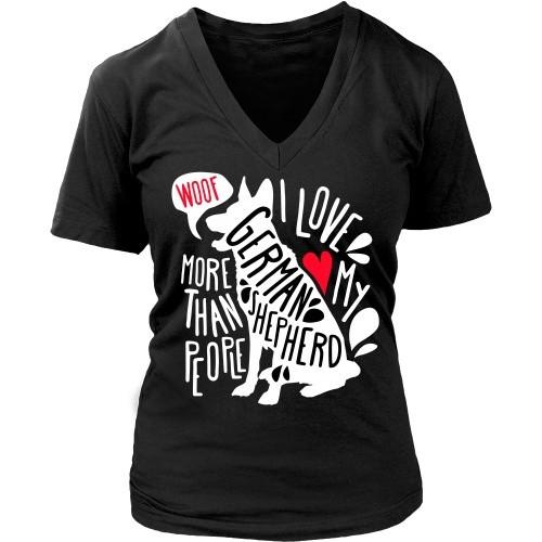 Dogs T Shirt - I love my German Shepherd more than people-T-shirt-Teelime | shirts-hoodies-mugs