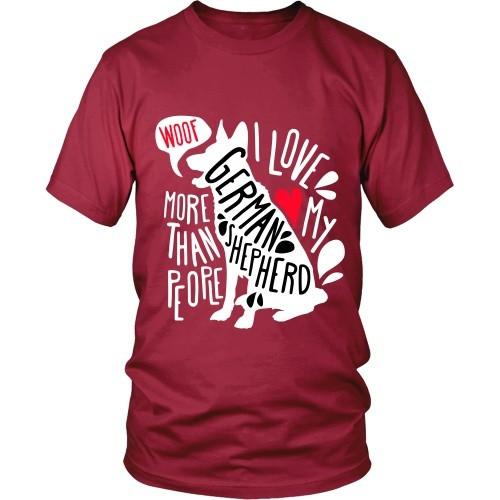 Dogs T Shirt - I love my German Shepherd more than people-T-shirt-Teelime | shirts-hoodies-mugs