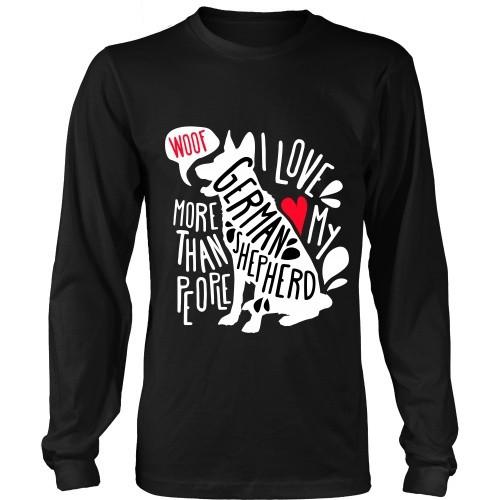 Dogs T Shirt - I love my German Shepherd more than people-T-shirt-Teelime | shirts-hoodies-mugs