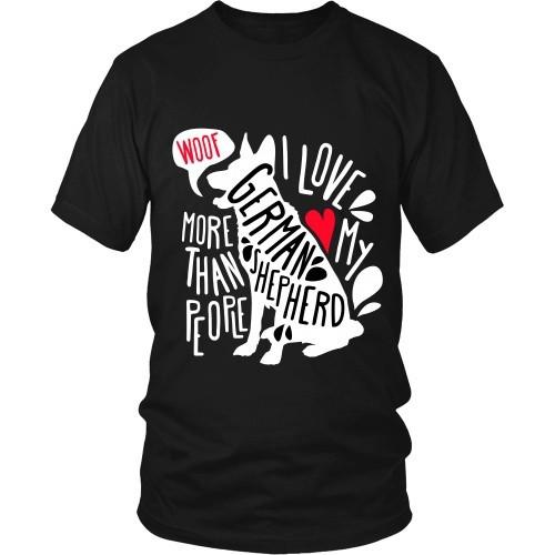 Dogs T Shirt - I love my German Shepherd more than people-T-shirt-Teelime | shirts-hoodies-mugs
