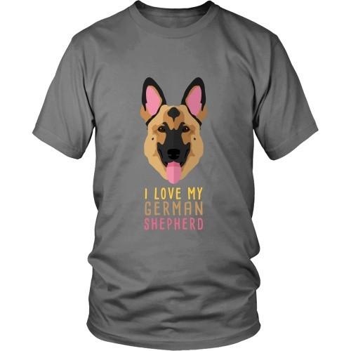 Dogs T Shirt - I love my German Shepherd-T-shirt-Teelime | shirts-hoodies-mugs