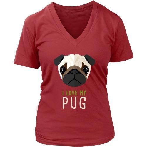 Dogs T Shirt - I love my Pug-T-shirt-Teelime | shirts-hoodies-mugs